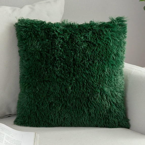 DYstyle Soft Plush Fur Shaggy Square Throw Pillow Cases Waist Cushion Cover