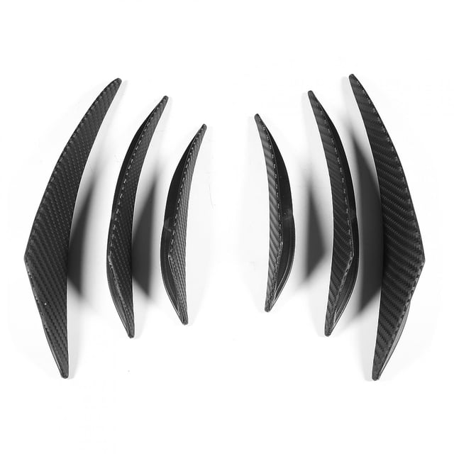 6 uds textura de fibra de carbono parachoques del coche aleta Canard divisor difusor Valence Spoiler labio Jadeshay A