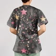 thumbnail image 4 of Iaqnaocc Scrubs for Women Plus Size Stars Nursing Uniform Trendy V Neck Side Slits Scrub Tops Holiday Short Sleeve Tees Blouse with Pockets Black 5XL, 4 of 5