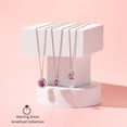 thumbnail image 4 of PEORA Amethyst Pendant Necklace for Women Sterling Silver, Natural Gemstone Floating Pagoda Solitaire, 1 Carat Cushion Cut 6mm, with 18 inch Italian Chain, 4 of 4