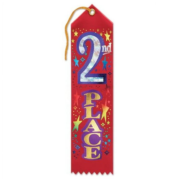 Club Pack of 6 Red 2nd Place School and Sporting Event Award Ribbon 8"