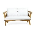 thumbnail image 2 of Wood Outdoor With Cushions - 24.98" H X 54.71" W 27.44" D Water-, Open Slat Back, Hardwood Frame, Assembly Necessary White/ Construction, Water- Seat Cushions, Modern Look, Required, 2 of 5