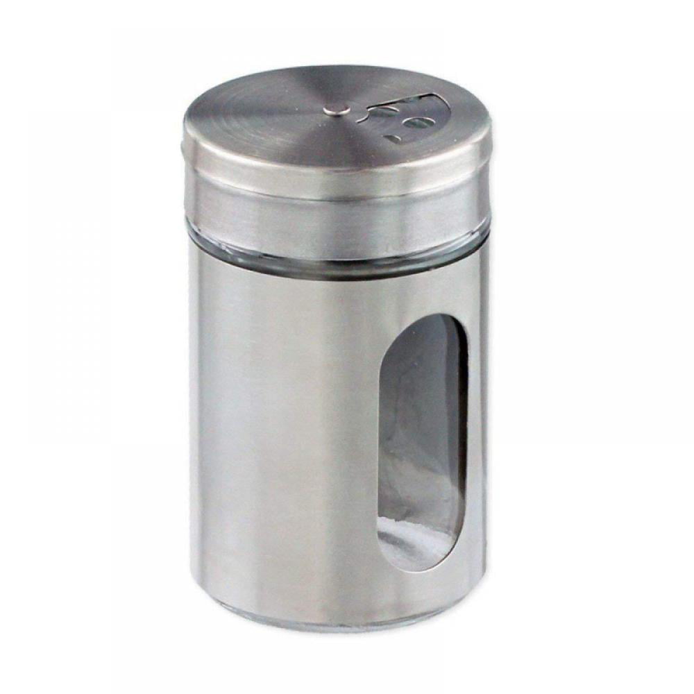 1x Stainless Steel Seasoning Condiment Jar Spice Glass Seal Pepper Shaker Bottle 