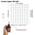 thumbnail image 2 of Luces de cortina navideñas Fagele 300 LED, color blanco cálido, 2 of 6