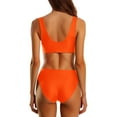 thumbnail image 4 of DGMIOCS Women's High Waisted Bikini Set Tankini Set Orange M, 4 of 6