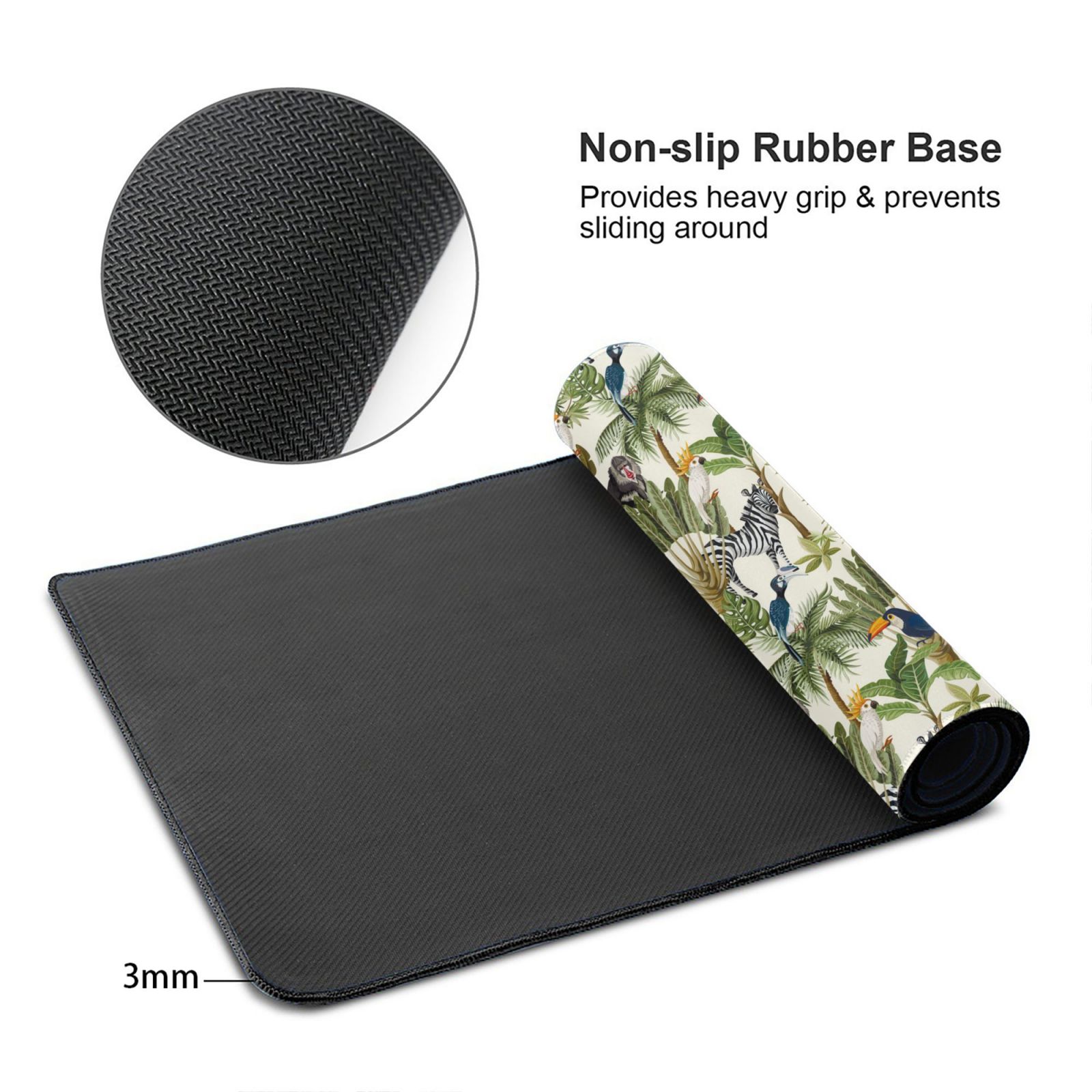 Kdxio Jungle Animals Print Large Gaming Mouse Pad,Non-Slip Base,Water Resist Keyboard Pad for Gamer,Office & Home,29.5 x 15.8 in