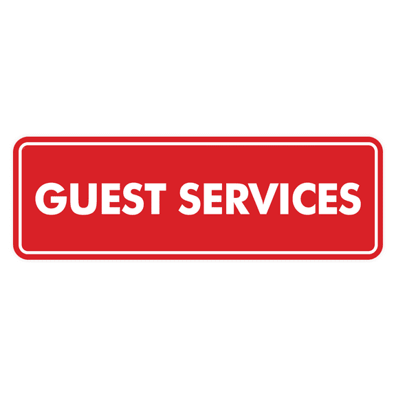 Signs ByLITA Standard Guest Services Sign (Red) - Large