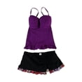 thumbnail image 2 of Profile Womens Starlet Ruffle 2 Piece Tankini, Purple, 6, 2 of 2