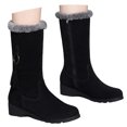 thumbnail image 4 of Aihuaihua Women's Mid-Calf Snow Boots, Faux Fur-Lined Non-slip Side Zip Suede Seude Mid Calf Boots New Warm Boots, 4 of 10