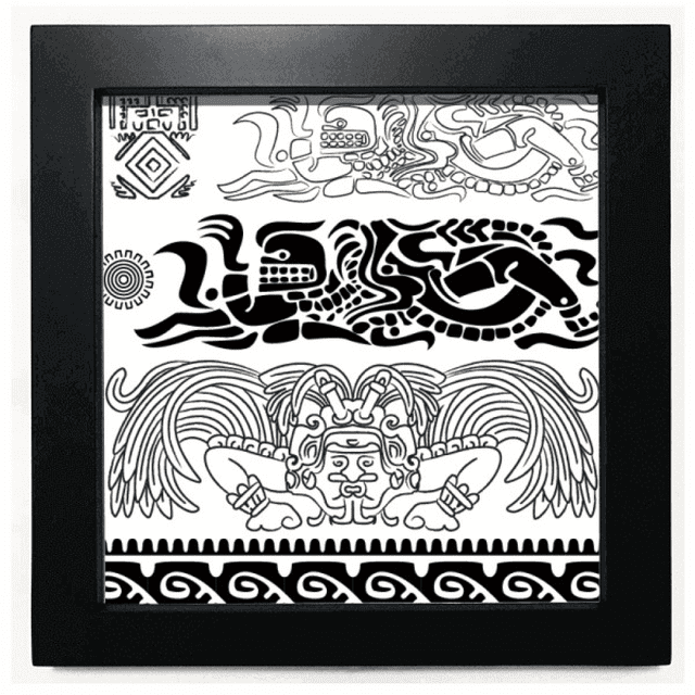 Ancient Egypt Art Decorative Pattern Black Square Frame Picture Wall Tabletop
