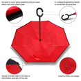 thumbnail image 2 of Windproof Double Layer Folding Inverted Umbrella, Self Stand Upside-Down Rain Protection Car Reverse Umbrellas with C-Shaped Handle S1, 2 of 15