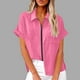 thumbnail image 2 of Vestidos Casuales Para Mujer, Blusas De Mujer De Moda Blusa tipo túnica de lino con solapa y manga corta para mujer, holgada, con cremallera, para verano, para el trabajo, 2 of 6
