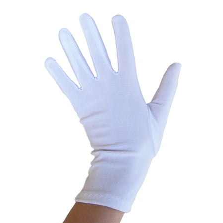 SeasonsTrading White Costume Gloves (Wrist Length) - Prom, Dance, Party