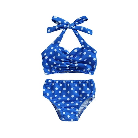 

Pudcoco Summer Baby Girl Swimsuits Dot Print Sleeveless Halter Tops and Beach Shorts Swimwear Clothes