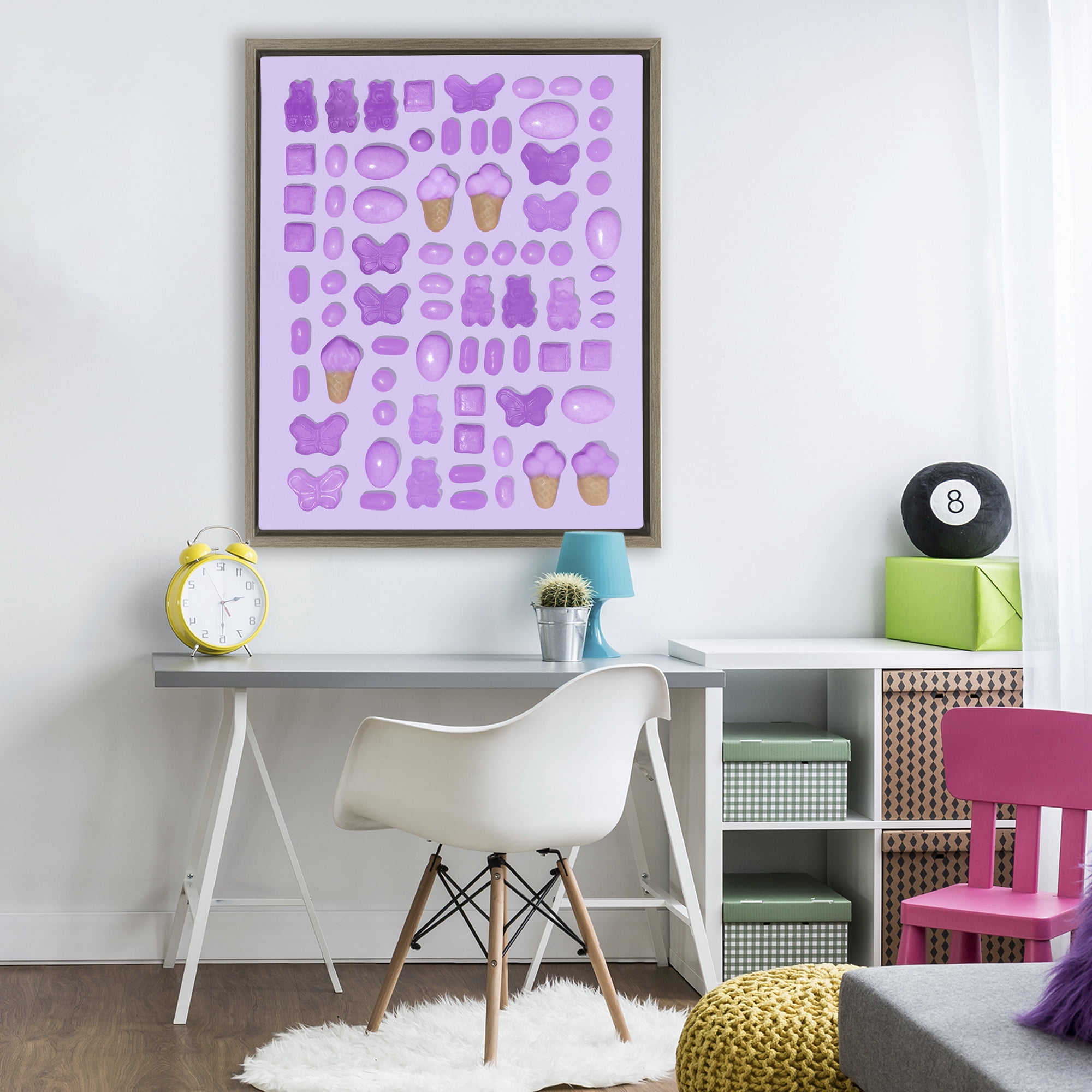 Stupell Industries Lilac Purple Toned Candies Brown Framed Floater Canvas Wall Art, design by LISH Creative