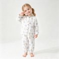 thumbnail image 4 of HFHAPW Toddler Baby Girl Pajamas Long Sleeve Button Down Shirts Pants Kids Sleepwear Pjs,18-24 M, 4 of 6