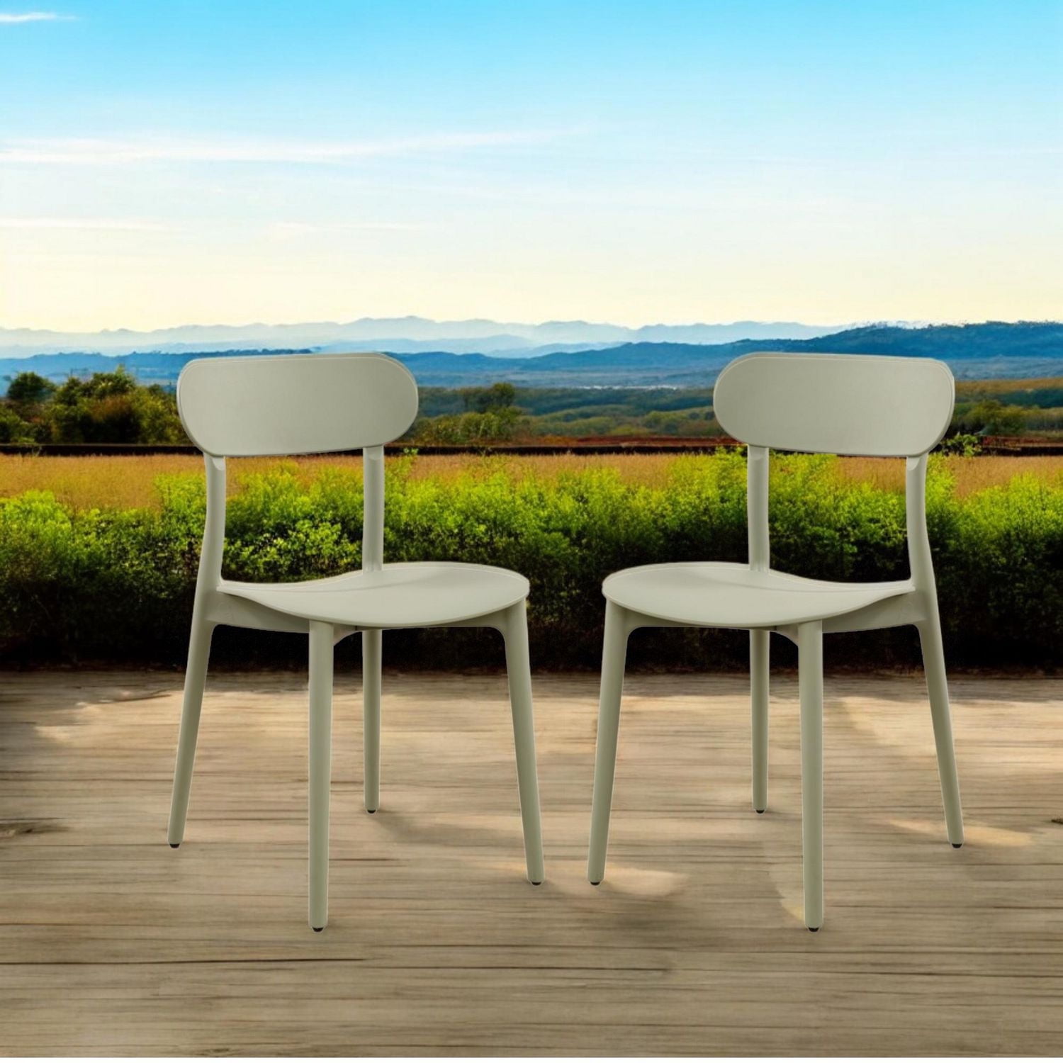 Patioflare Stacking Chair Set, Green, 2-Pack