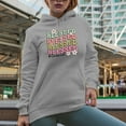 thumbnail image 2 of Distressed Blessed - Retro Groovy Wavy Text Art Merch Gift, Heather Grey Hooded Sweatshirt or Hoodie, Large, 2 of 5