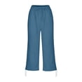 thumbnail image 5 of Byworldtasic Casual Pants for Women Elastic Drawstring Waist Trousers with Cinchable Ankles Soft Breathable Pants, 5 of 5