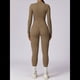 thumbnail image 5 of Mono de Entrenamiento de Larga para Mujer, con Cremallera, Pantalón y Mono Ajustado. Marrón Camello M, 5 of 10