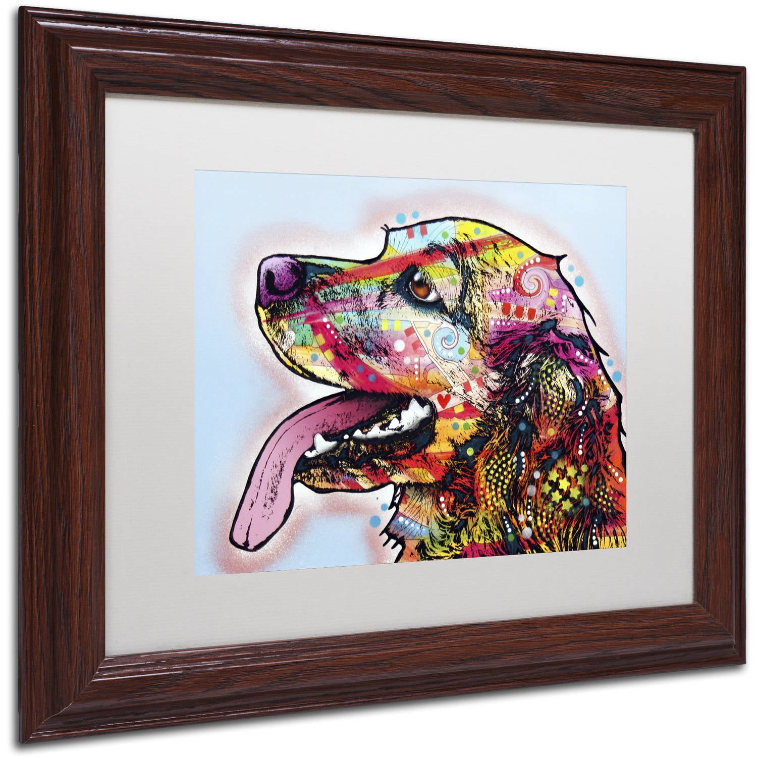 Trademark Fine Art "Cocker Spaniel" Canvas Art by Dean Russo, White Matte, Wood Frame