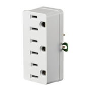Leviton 002-698-W White Triple Tap Plug-In Outlet Adapter