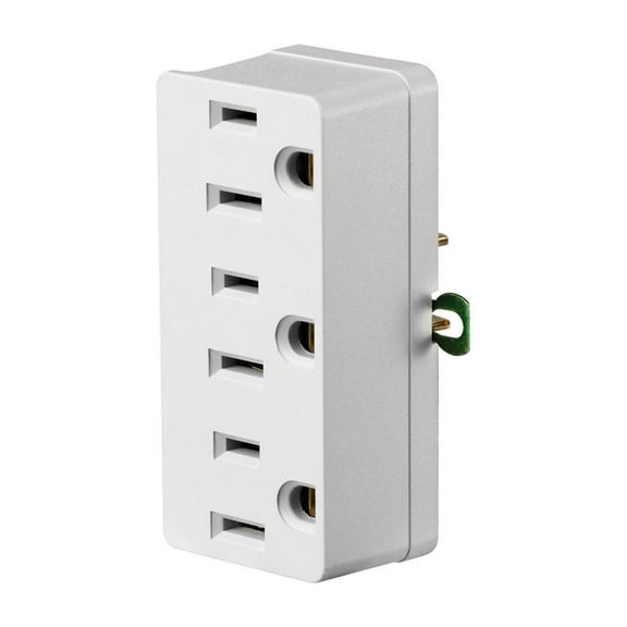 Leviton Triple Tap Outlet Adapter 002-698-W - Universal Plug-In - White