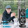 thumbnail image 4 of Small Tower Fan, Dr. Prepare 15" Oscillating Table Fans with 270° Tilt, Battery Powered Desk Fan, 4 of 11