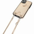thumbnail image 4 of for iPhone 15 Plus Crossbody PU Leather Case, with Card Slot Holders Wallet Protective Case Adjustable Shoulder Strap Drop Protection Compatible with Apple iPhone 15 Plus, Gold, 4 of 12