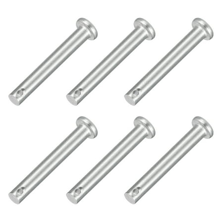 6Pcs 3/16" x 1-3/8" Single Hole Clevis Pins, 304 Stainless Steel Flat Head Pins