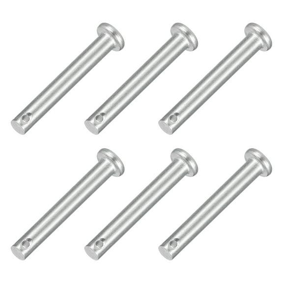 6Pcs 3/16" x 1-3/8" Single Hole Clevis Pins, 304 Stainless Steel Flat Head Pins