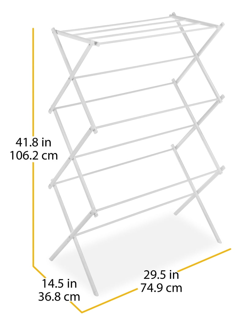 Whitmor, 3-Tier Folding Metal Drying Rack, White, 11 Bars