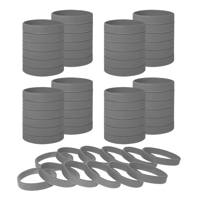 GOGO 60 Pcs Bracelets en Silicone pour Hommes Femmes, Bracelets en Caoutchouc Gris