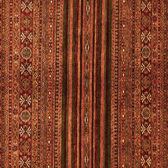 Ahgly Company Indoor Square Abstract Orange Modern Area Rugs, 4' Square