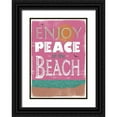 thumbnail image 1 of JMB Designs 11x14 Black Ornate Wood Framed with Double Matting Museum Art Print Titled - Peace at the Beach, 1 of 4