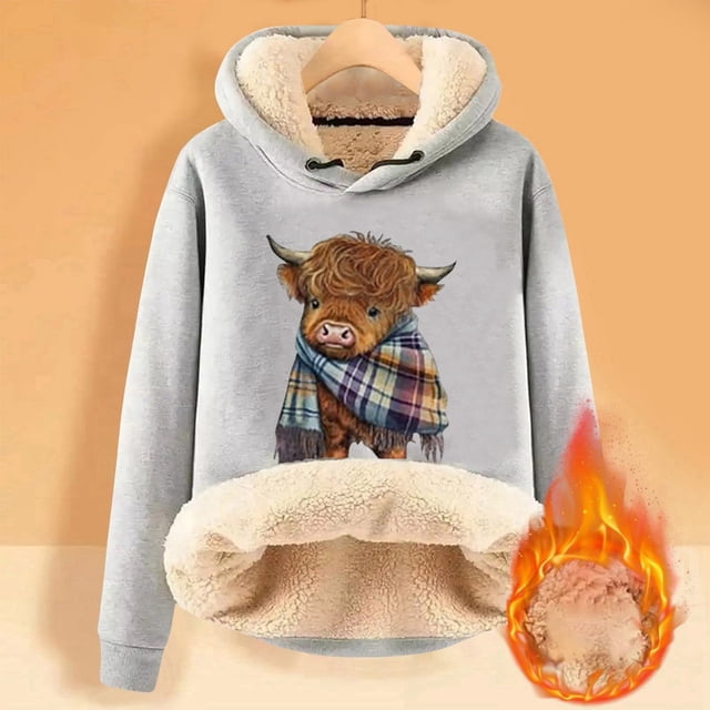 Chandail à Capuche Décontracté pour Femmes, Mode Imprimée, Confortable, Doublé, Manches Longues, Chandail-Over Fin, Chandails en Molleton Confortables pour Femmes, Chandail en Molleton Lourd pour Femmes, Grand Chandail à Capuche, Chandail-Over pour Femmes, Yoga