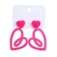 thumbnail image 2 of Anhility Glitter Heart Earrings for Women Hot Pink Hollow Double Heart Dangle Earrings Mother Valentines Anniversary Birthday Jewelry Gift, 2 of 6