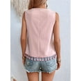 thumbnail image 3 of Deliqiba Women'S Casual Sleeveless V Neck Embroidered Graphic Print Tank Top Boho Tassel Hem Tops Pink XXL, 3 of 7
