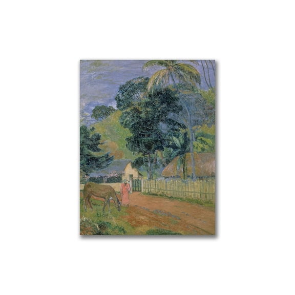 Trademark Fine Art "Landscape, 1889" Canvas Wall Art by Paul Gauguin