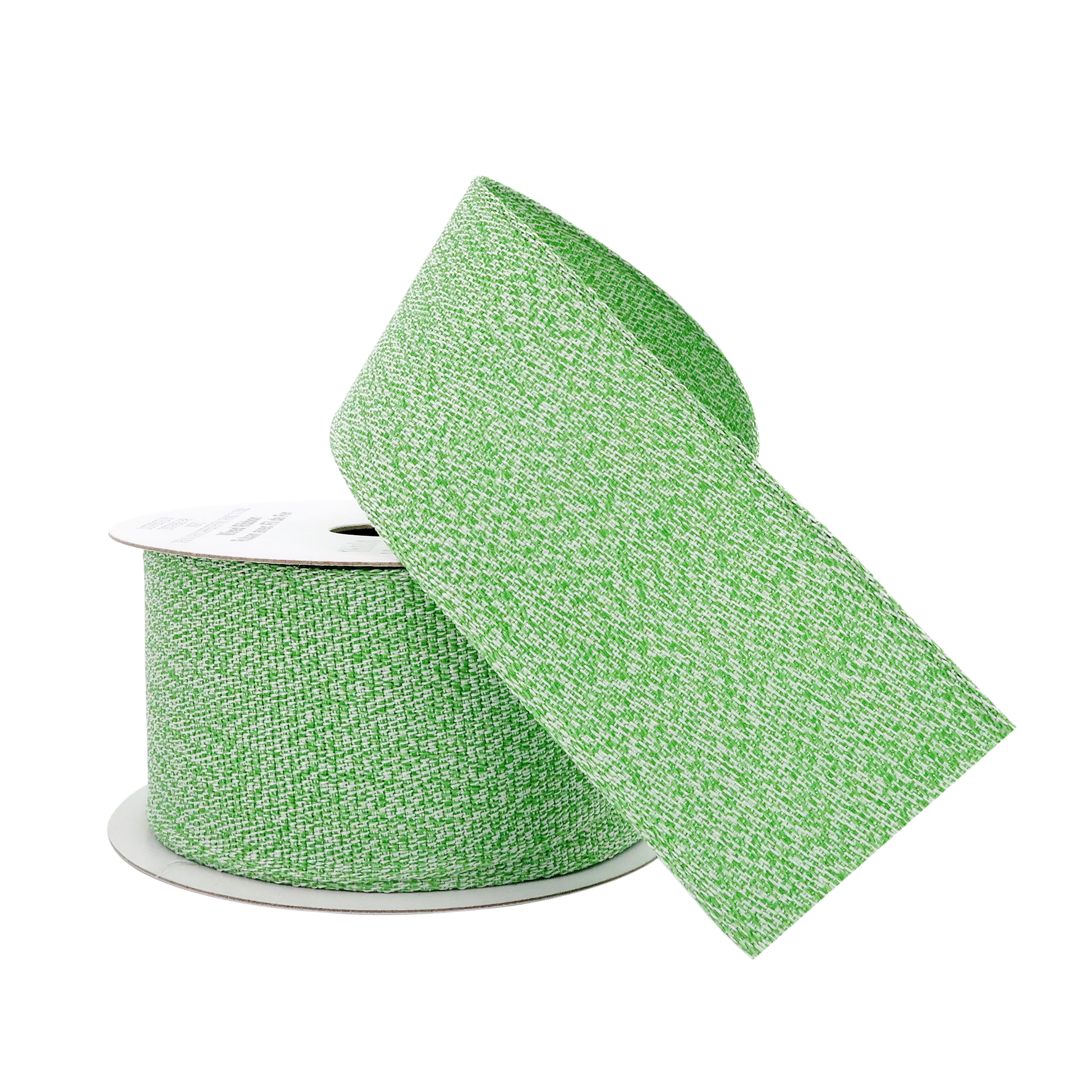 1.5" x 3yd Green Wired Ribbon by Celebrate It – Durable Nylon & Polyester Blend - Woven Selvage - Ideal for Crafts - Bows & Gift Wrapping - 12 Pack