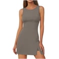 thumbnail image 7 of Women Shorts Jumpsuit Sleeveless Seamless One Piece Yoga Romper Tank Bodycon Gym Sports Yoga Bodysuit Solid Color Butt Lifter Shapewear Summer Casual Breathable Comfortable Sports Jumpsuit Shorts, 7 of 7