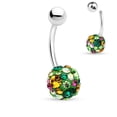thumbnail image 1 of 14ga CZ Gem Paved Ferido Ball - 316L Surgical Steel - Belly Button Rings, 1 of 5