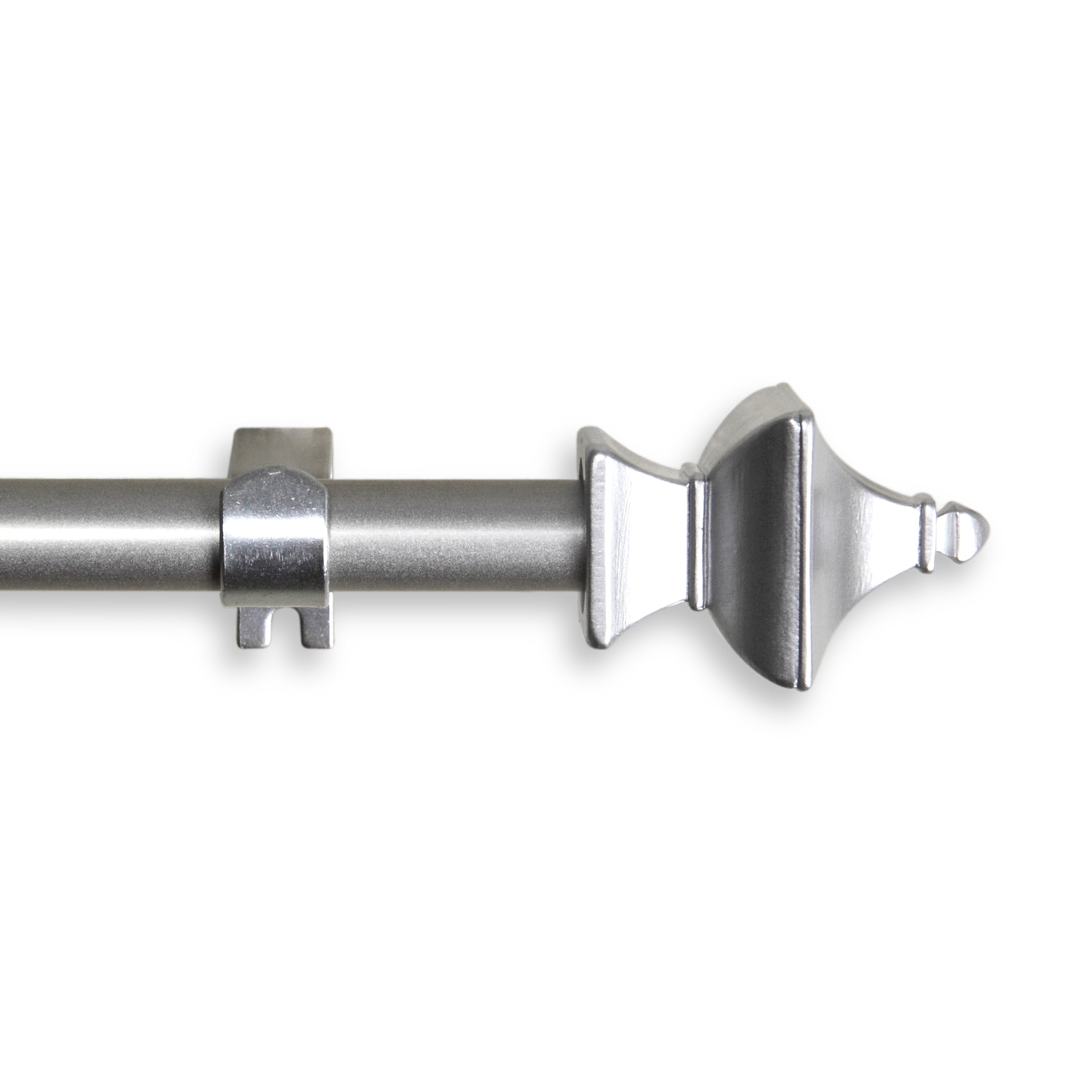 Central Design Products Steel 0.63" Modern Single Curtain Rod, Silver