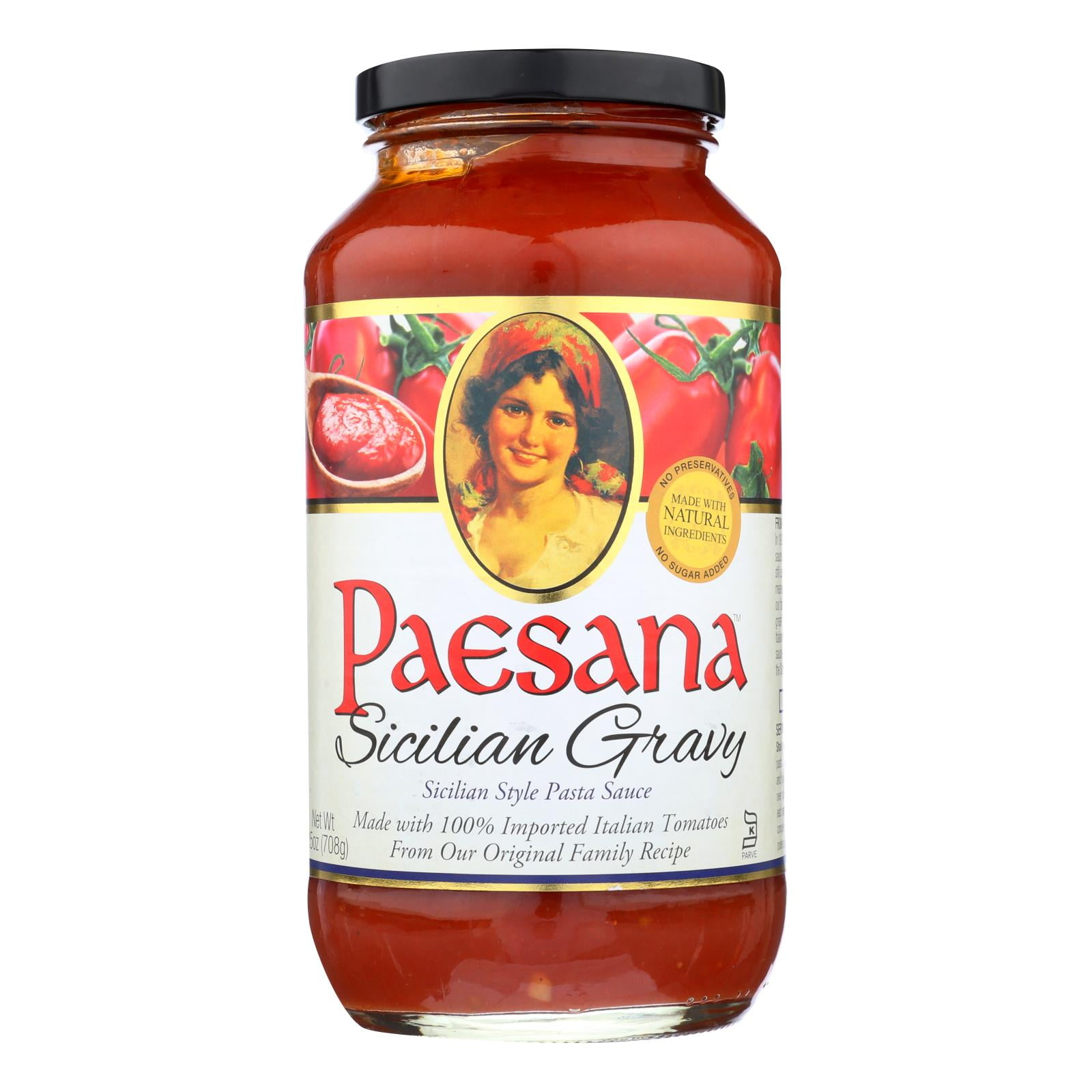 Paesana Sicilian Gravy Sauce Tomato Case of 6 25 Fl oz.