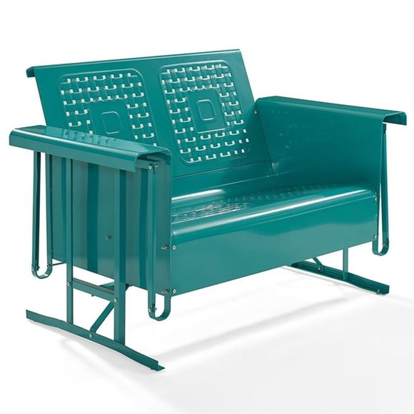Crosley Furniture Bates Causeuse de Patio à Glissement en Métal, Turquoise