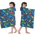 thumbnail image 4 of DarkBlue Dinosaurs Pattern Hooded Bath Towel，50"x30" for Ages 3 To 12 Kids, Quick Dry Lightweight Soft Microfiber Hood Beach Towel Cover Up for Kids, 4 of 7