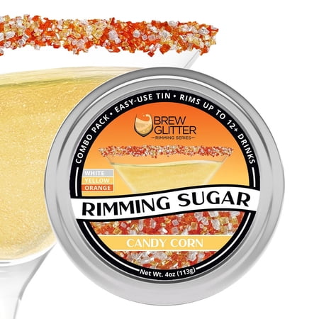 Brew Glitter - Candy Corn Orange Yellow and White Cocktail Rimming Sugar Combo - 4oz Bar Tin