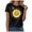 Black, variant on Women's T Shirts Dragonfly Sunflower Print T-Shirt Crew Neck Tops Summer Dressy Casual Blouses