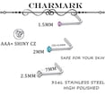 thumbnail image 5 of Charmark L Shaped Colorful CZ Diamond & Stainless Steel Nose Studs Rings, 120-Piece, 5 of 8