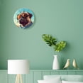 thumbnail image 4 of 12 Inch Wall Clock Battery Operated Silent Clock Decorative for Office, Kitchen, Outdoor, Living Room，Cute Cartoon Pug Dog with Backpack Blue Drawing, 4 of 5